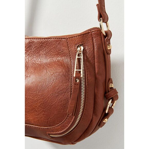 BY ANTHROPOLOGIE Women’s Cognac Brown Faux Leather Sadie Crossbody Bag - Picture 3 of 8